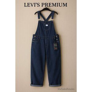 Levi’s Premium Denim Overalls Women’s 24W NWT Dark Wash Relaxed Fit Workwear Jum
